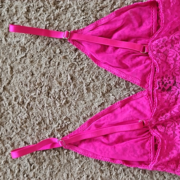 Victoria’s Secret Hot Pink Lace Slip Dress. Sz: XS. Adjust. Straps. Looks GREAT! - Picture 5 of 12